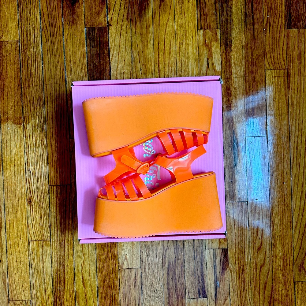 SUGAR THRILLZ Jelly Platforms | Orange | Sz. 9